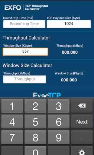 EXFO Ethernet Calculator 3