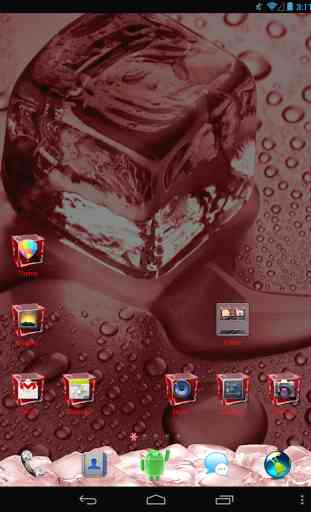 Ice Cube Red GO Launcher Theme 1