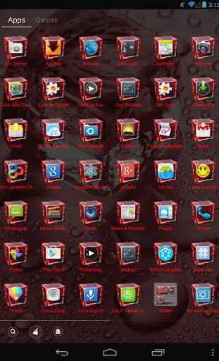 Ice Cube Red GO Launcher Theme 2