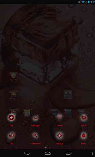 Ice Cube Red GO Launcher Theme 3
