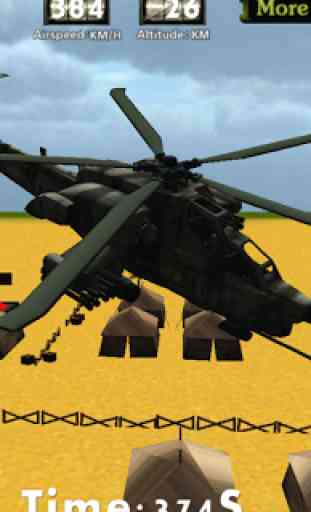 L'hélicoptère de combat vol 3D 2