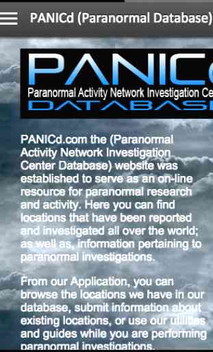 PANICd (Paranormal Database) 1