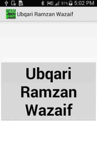 Ubqari Ramzan Wazaif 1