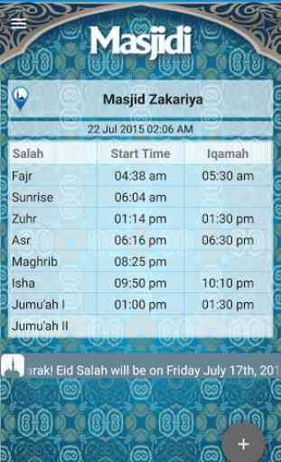 Masjidi: Prayer & Iqamah Times 1