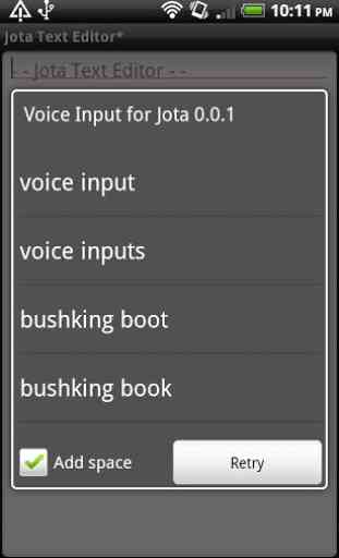 Voice Input for Jota 2