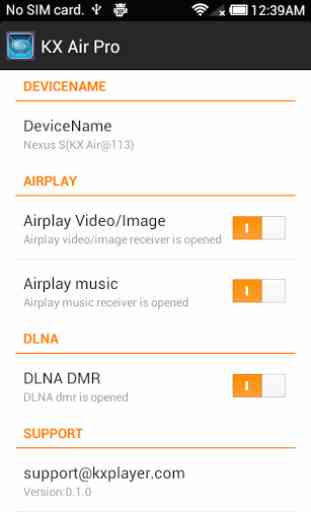KX Air Pro : Airplay:DLNA 1