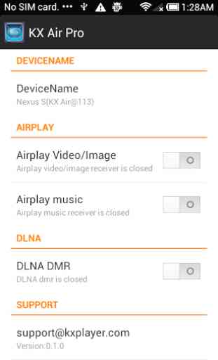 KX Air Pro : Airplay:DLNA 2