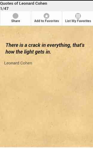 Quotes of Leonard Cohen 1
