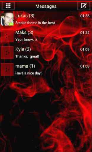 Fumée rouge Theme GO SMS PRO 2