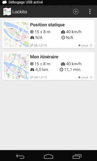 Lockito – Fake GPS itinerary 1