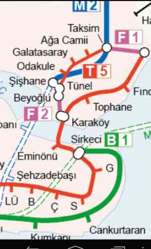 Métro d'Istanbul et carte Tram 2