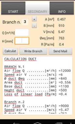 Duct Calc pressure drop method 1