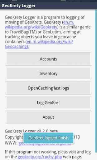 GeoKrety Logger 1