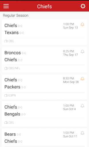 Football Schedule for Chiefs 3