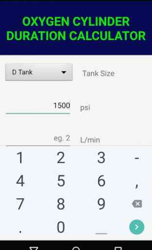 Oxygen Duration Calculator 3