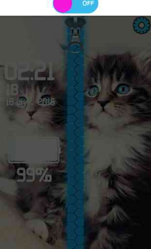 Kitten Lock Screen Zipper 3