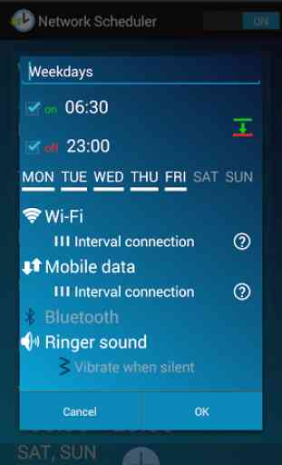 Network Scheduler Wifi 3G BT 1