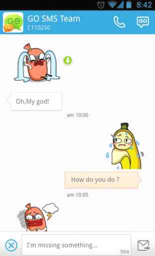 GO SMS Pro Bobo&Banana Sticker 3