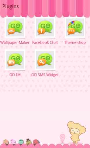 GO SMS Pro Pink Sweet theme 3