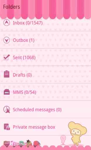GO SMS Pro Pink Sweet theme 4