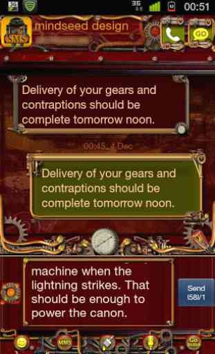 Steampunk GO SMS Theme 1