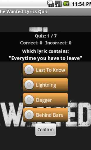 The Wanted Lyrics Quiz 2