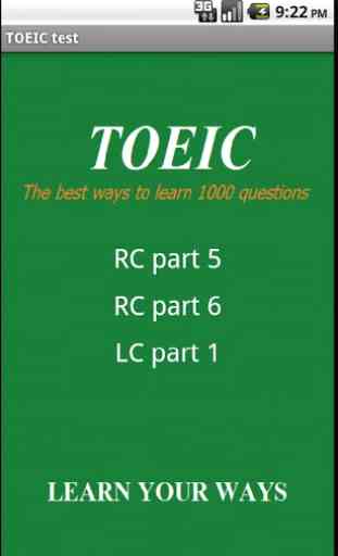 1000 TOEIC test; LC and RC 1