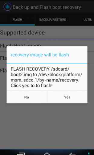 Back up & Flash boot recovery 4
