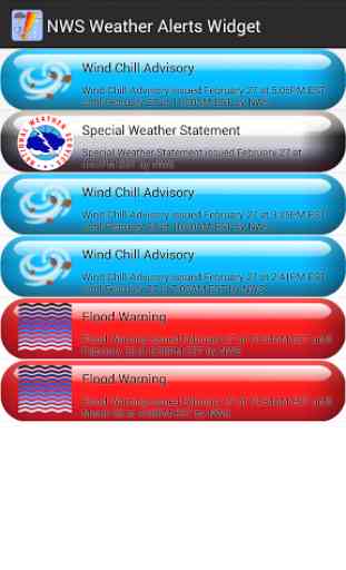NWS Weather Alerts Widget 2