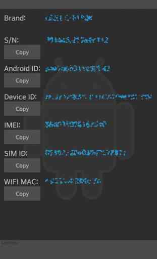 Device ID - IMEI - S/N - MAC 1