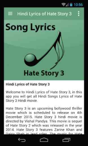 Hindi Lyrics of Hate Story 3 2