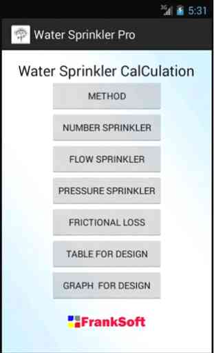 Water Sprinkler ProCalDesign 1