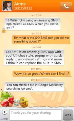 GO SMS Pro New Year - Orange 1