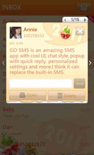 GO SMS Pro New Year - Orange 2
