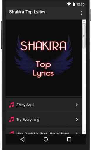 Shakira Top Lyrics 1