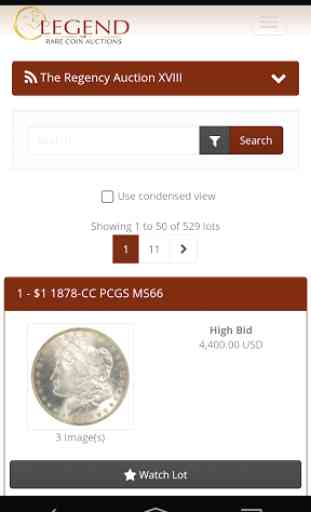 Legend Rare Coin Auctions 1