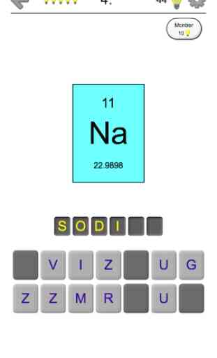 Les éléments chimiques -  Quiz 1