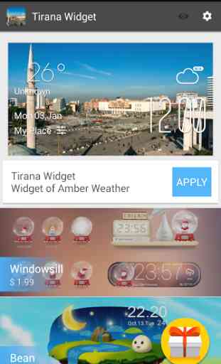 Tirana weather widget/clock 3