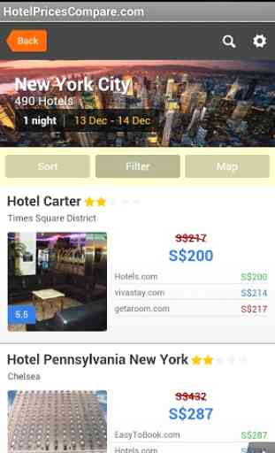 Comparez les prix des hôtels 2