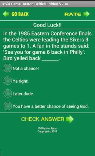 Trivia Game Boston Celtics Ed 2