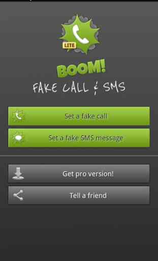 BOOM! Fake call and SMS Lite 1