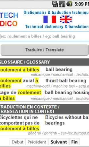 Dictionnaire Français<>Anglais 1