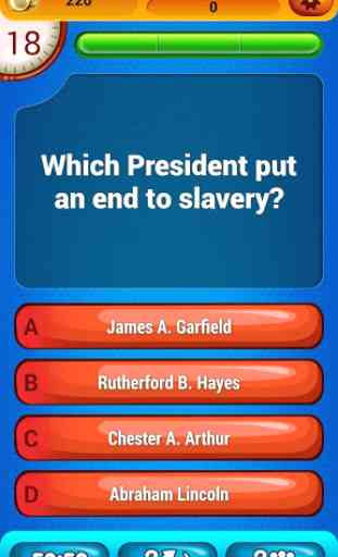 États-Unis Présidents Quiz 3