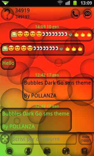 GO SMS Bubbles Dark Theme 2