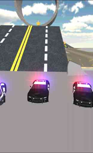 Police, voiture, conduite, 3D 3