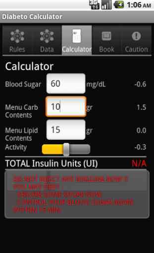 DIABETooL calcul insuline 4
