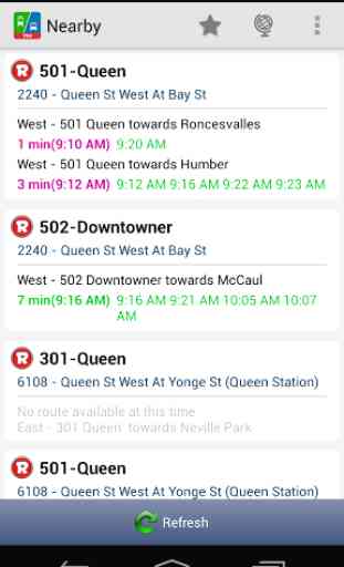 Toronto Live Bus Schedule TTC 1