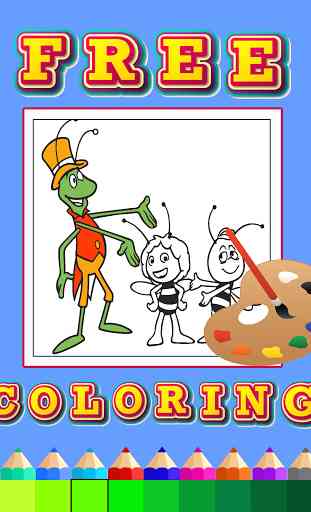Coloring book maya bee party 2