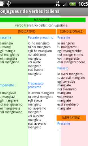 Conjugueur de verbes italiens 3