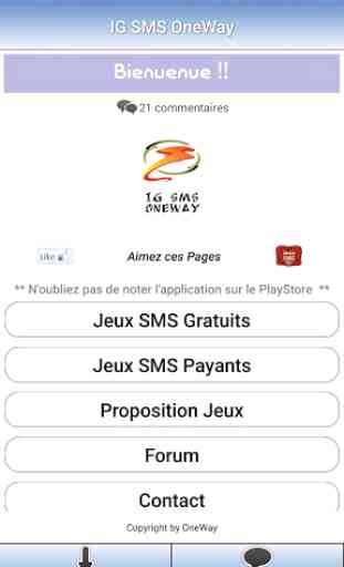 IG SMS OneWay -- Jeux Concours 1